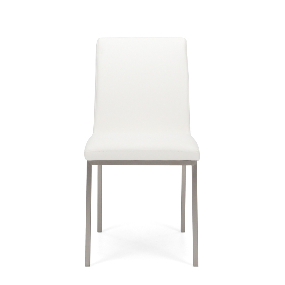 Bristol Chair PU White with Stainless Legs image 1